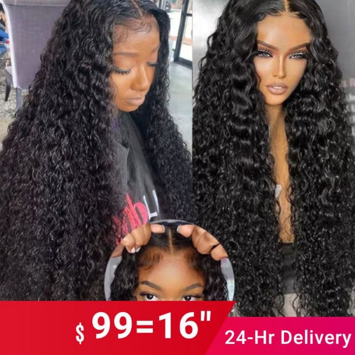 Nadula Pre-cut Lace Closure Wigs Water Wave Put On and Go Wig For Beginners Super Flash Deal
