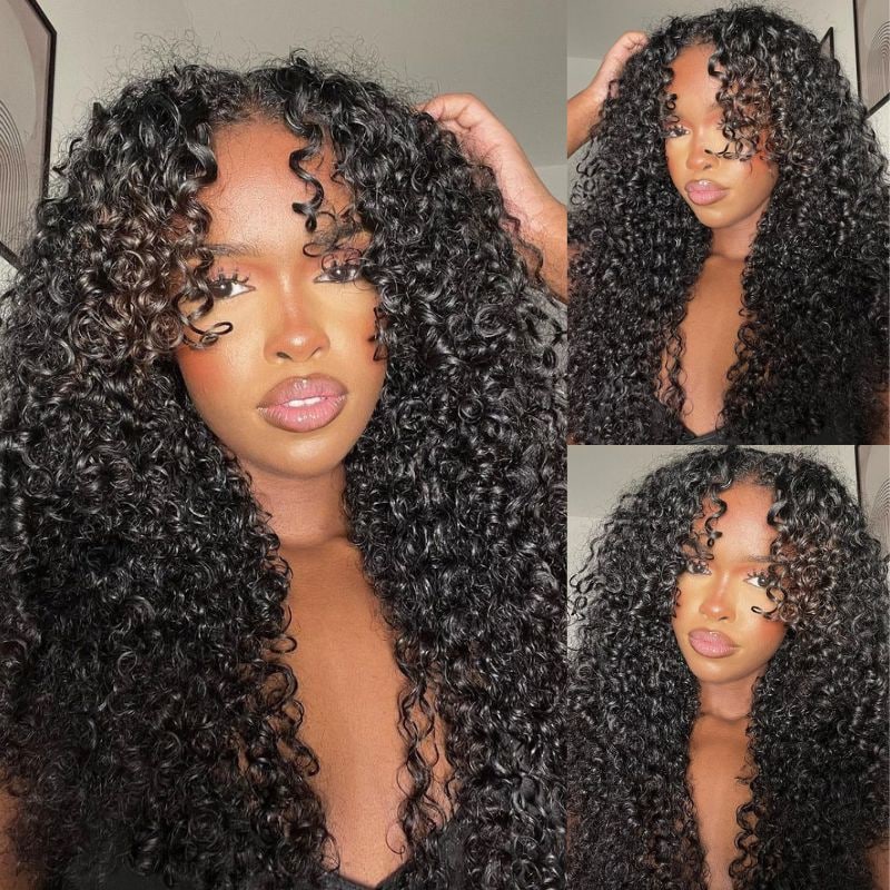 Nadula 7x5 And 13x4 Bye Bye Knots Wig Kinky Curly Pre Bleached Lace Glueless Put On And Go Wig