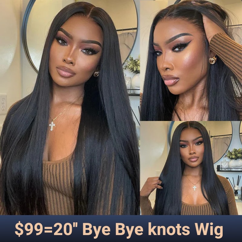 $99=20 Inch | Nadula Flash Sale 7x5 Silky Straight Pre Bleached Lace Closure 30s Put on and Go Wig With Babyhair