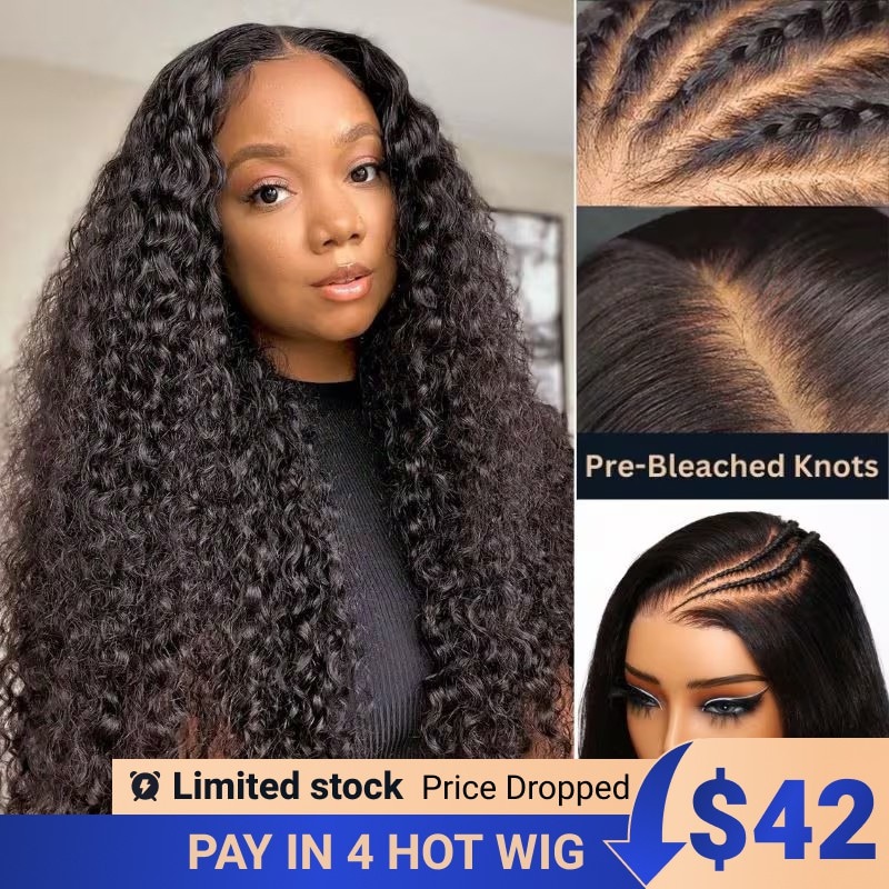 $42 Pay In 4 | Nadula 6x4.5 Pre-cut Lace Water Wave Put On and Go Wig With Baby Hair