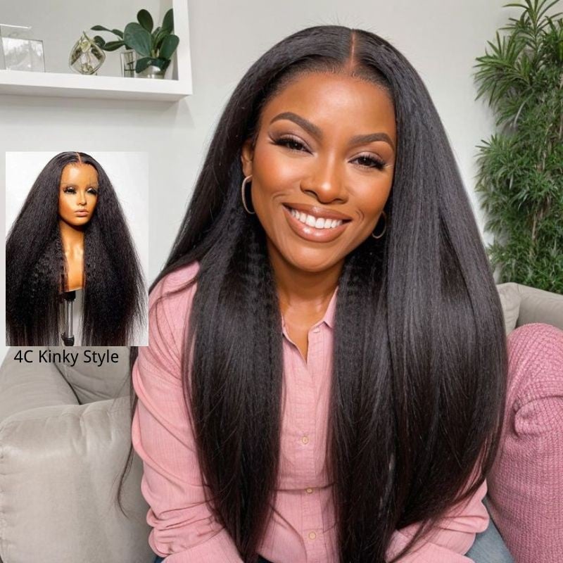 Nadula Pre everything Wig 2.0™| 7x5 And 13x4 Lace Front Kinky Straight Pre Bleached Put on and Go Glueless Wig
