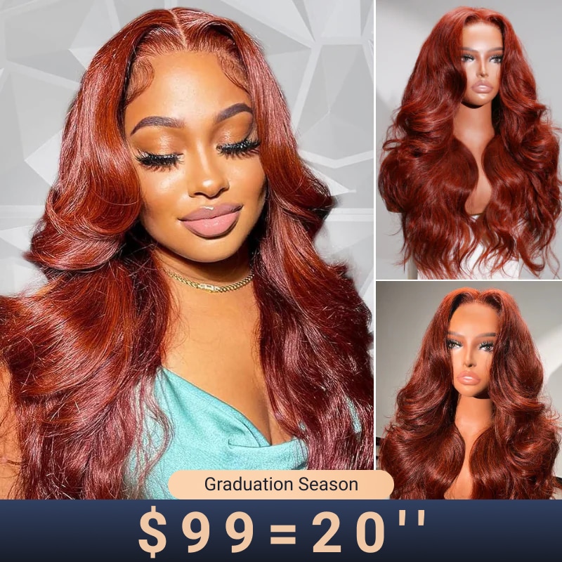 20 Inch=$99 | Nadula Flash Sale Copper Brown Body Wave 13x4 Lac Front Human Hair Wig Pre Plucked