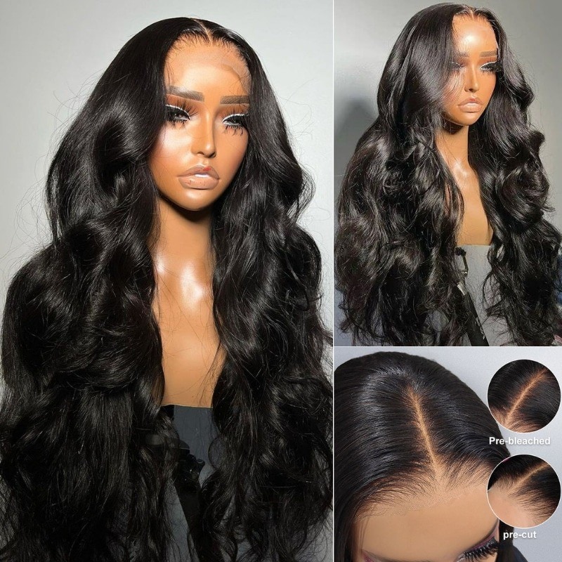Nadula 13x6 Pre-Everything Front Wig | 3D Body Wave 13x6 Transparent Lace Front Ear to Ear Put on and Go Wig Deep Part