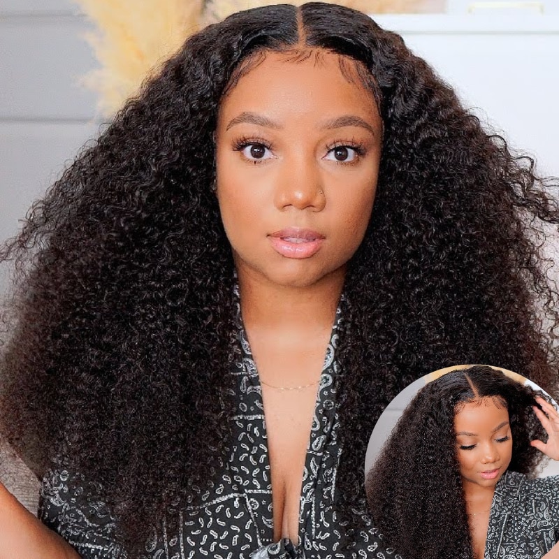Nadula Clearance Sale 13x4 Lace Front Kinky Curly Human Hair Wigs Breathable & Durable