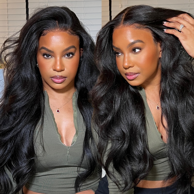 Nadula Flash Sale Yaki Straight 7x5 And 13x4 Invisible Knots Glueless Deep Part Lace  Wig Natural Hairline