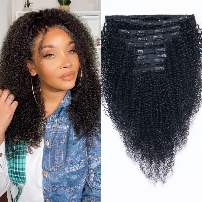 Nadula Clearance Sale 145g To 200g Clip In Kinky Curly Hair Extensions 9Pcs/set