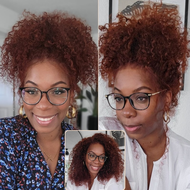 Nadula Pre everything Wig 2.0™ | Reddish Brown 13x4 Transparent Lace Front Jerry Curly Put on and Go Glueless Wig