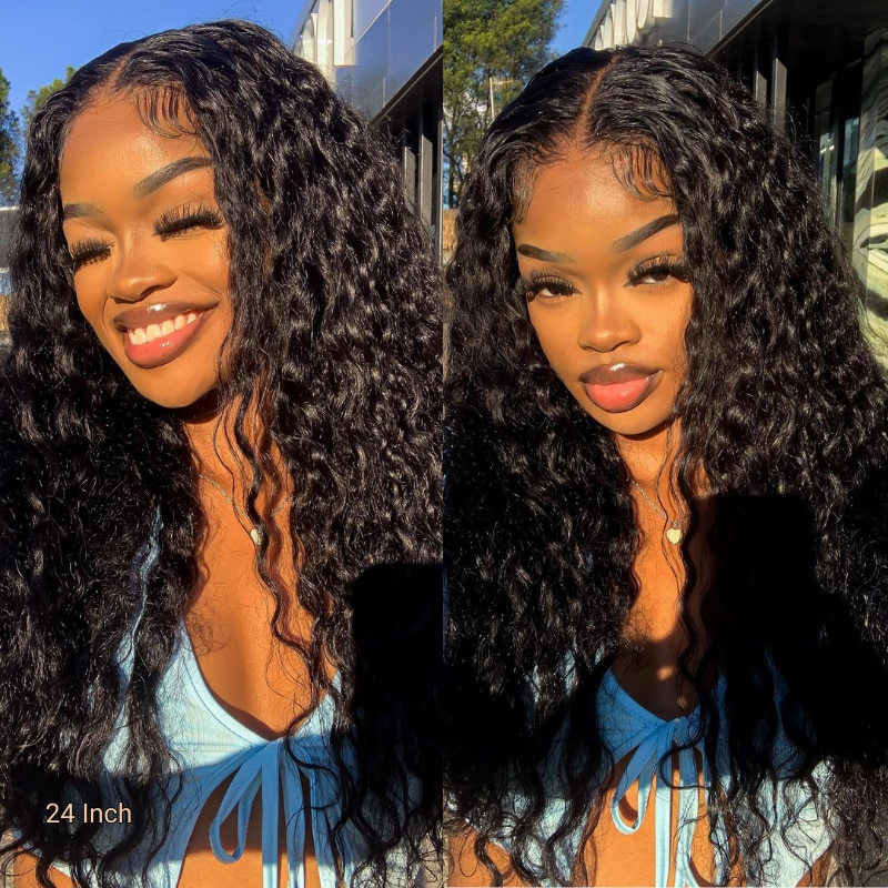 Nadula Flash Deal 7x5 Invisible Knots Water Wave Put On and Go Glueless Lace Wig Natural Hairline