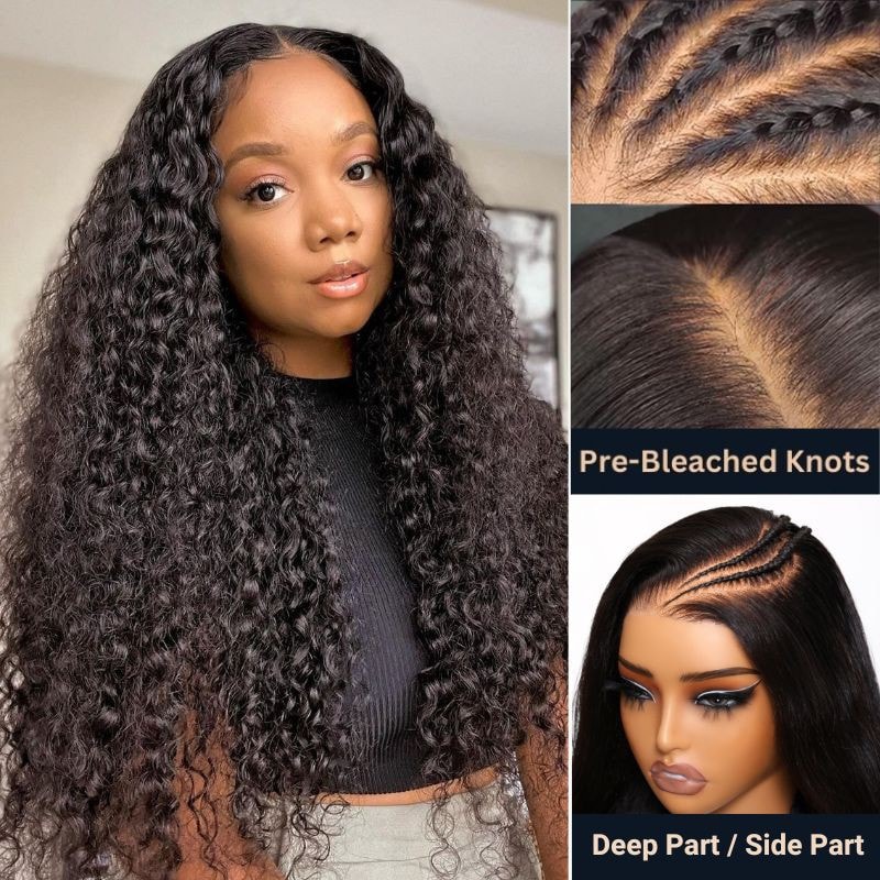 Nadula 7x5 Bye Bye Knots Wig 2.0™ Invisible Knots Water Wave Put On and Go Glueless Lace Wig Natural Hairline