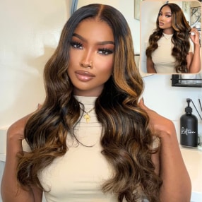 Nadula Pre everything Wig 2.0™ | 13x4 Invisible Knots Highlight Balayage Body Wave Lace Front Shadow Root Human Hair Wig