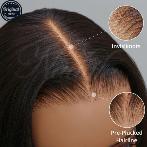 Nadula Bye Bye Knots Wig 2.0™ | 7x5 Pre-Bleached Invisible Knots Bob Glueless Wig Natural Hairline