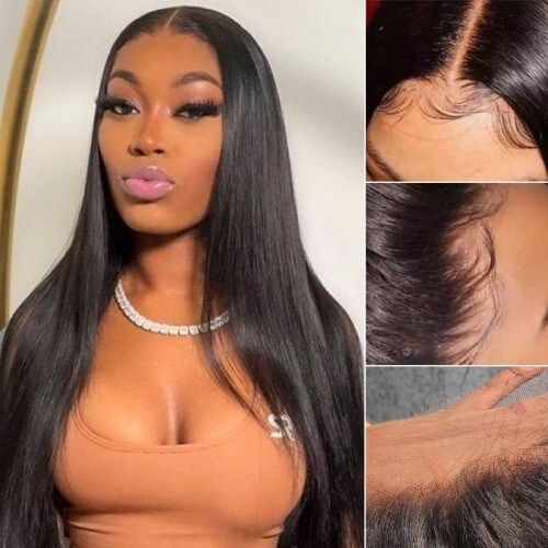 Nadula Pre-cut 5x5 Transparent HD Lace Closure Wig High Density Straight Glueless Put on and Go Wig 