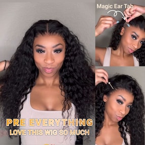 Nadula 7x5 And 13x4 Water Wave Pre Bleached Put on and Go Transparent Lace Front Wig 