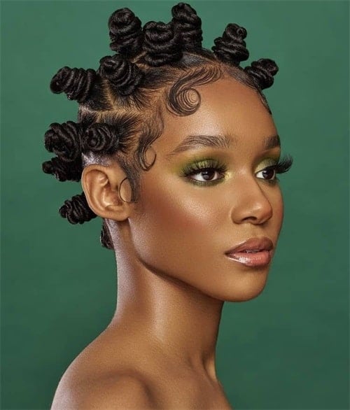 The Bantu knot is usually made with your natural hair