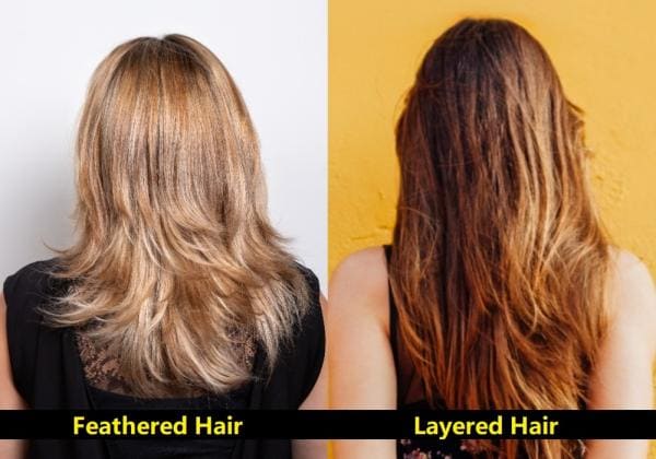 feathered hair vs layered hair 
